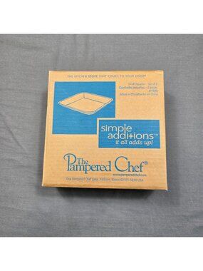 The Pampered Chef Simple Additions Small Squares Set Of 2 White #1925
